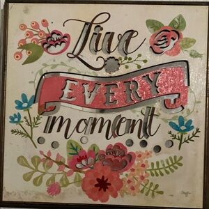 Chique Vintage Floral Wall Art - Live Every Moment